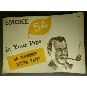 Vintage Weisert Smoke 54 Tobacco Store Display Sign St Louis Mo